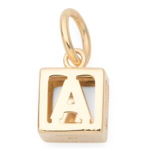 GOLDEN CLEF Gold/A Made In Italy 14kt Gold Initial Cube Charm